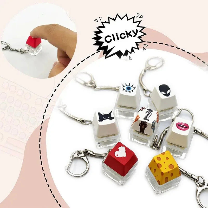 Decompression Keychain Mechanical Keyboard Button