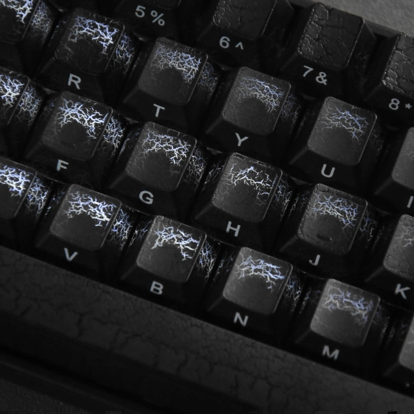 Black Transparent Clear Keycaps Crystal Ceramic Keycaps