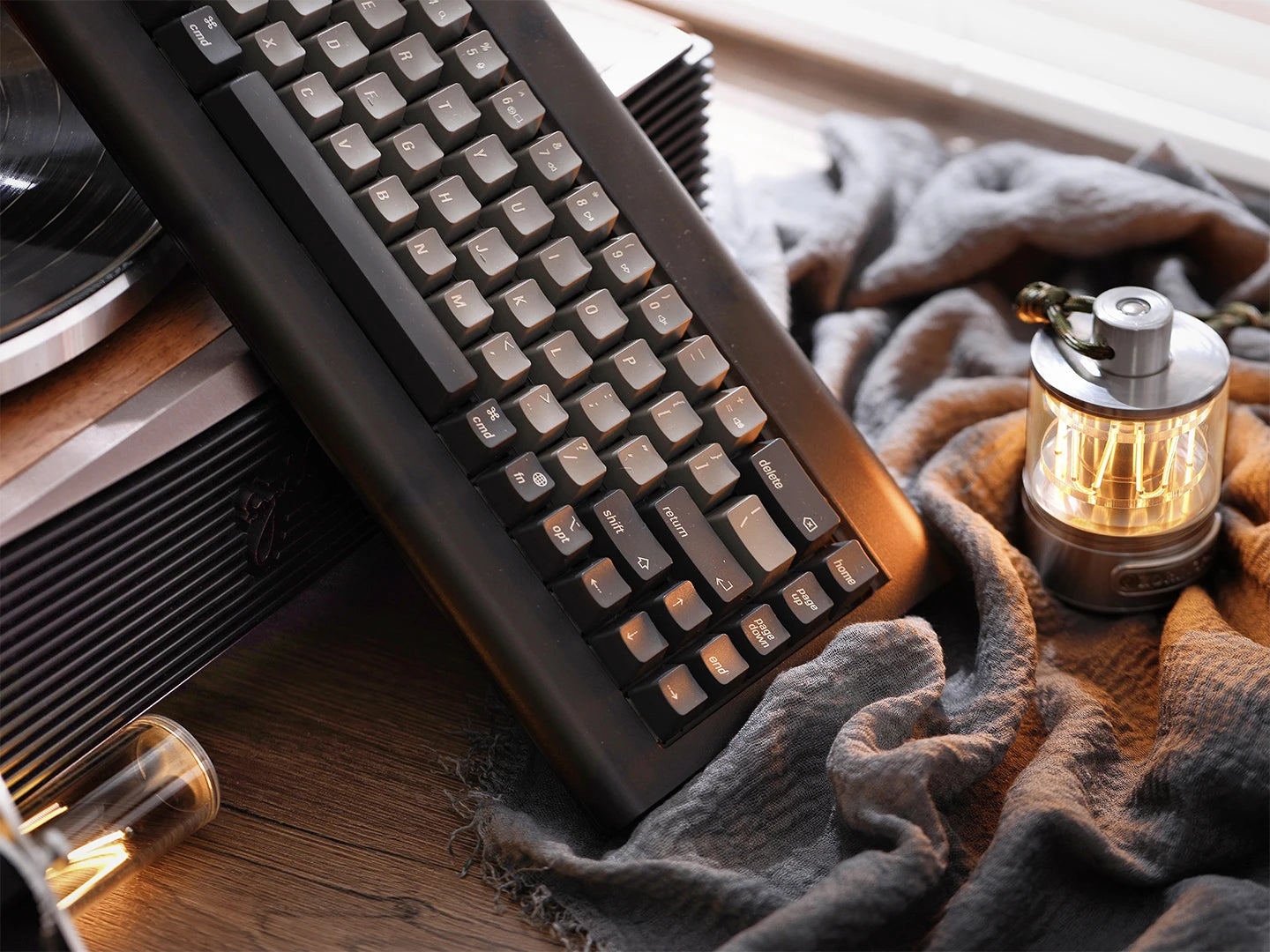 68 Keys Translucent Black Wired, Hot Swappable PCB Retro Keyboard