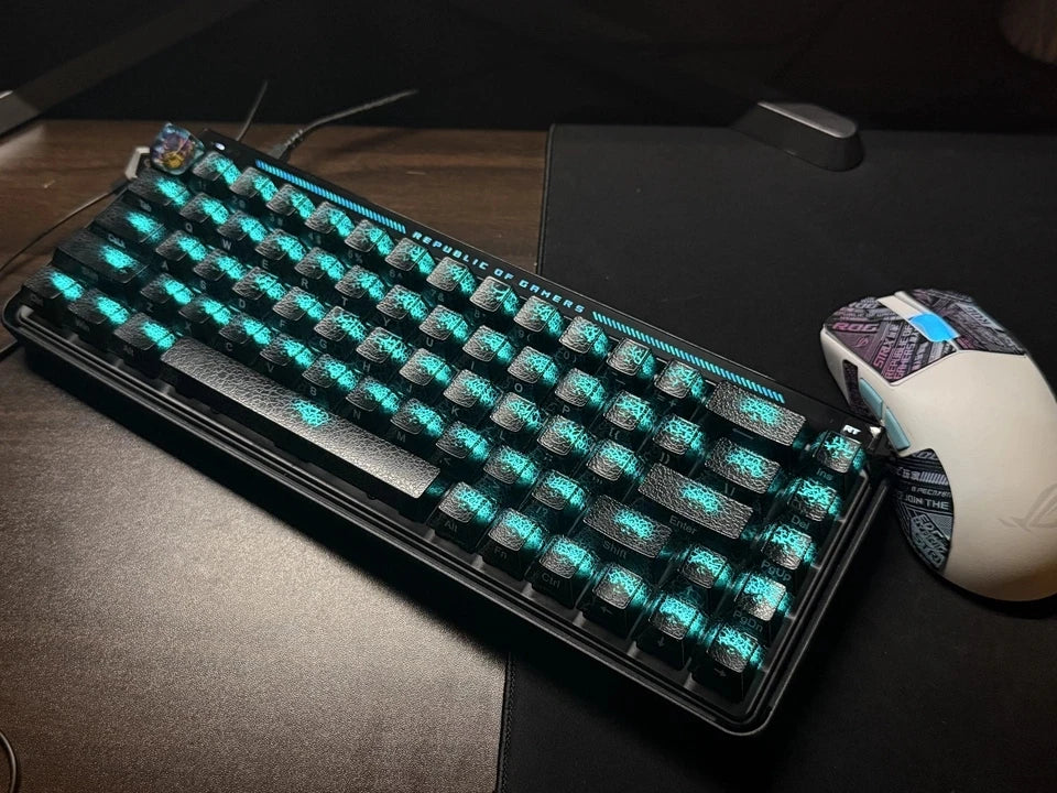 Black Transparent Clear Keycaps Crystal Ceramic Keycaps