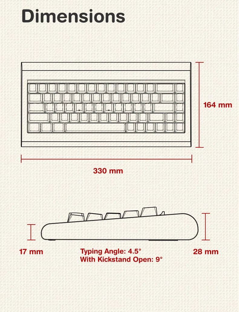 68 Keys Translucent Black Wired, Hot Swappable PCB Retro Keyboard