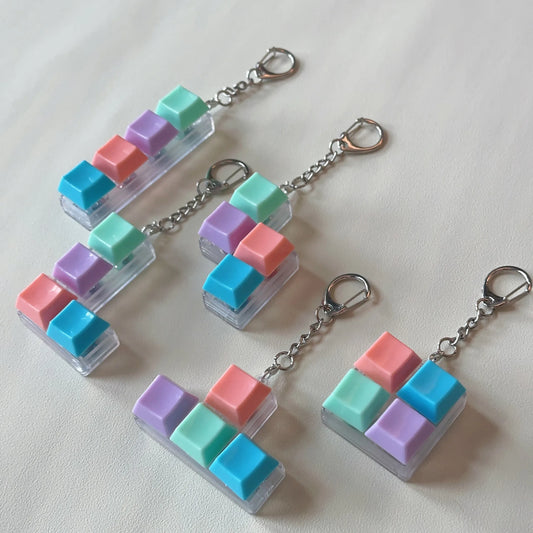 Stress Relief Press Fidget Button Keycap Keyring