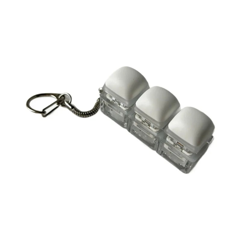 White Steamed Bun Buttons Keychain