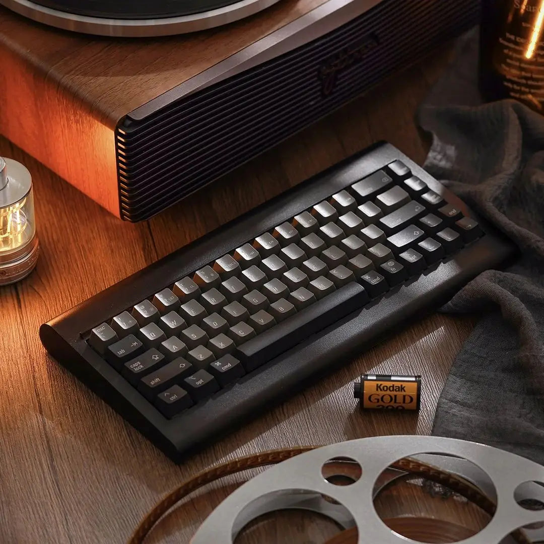 68 Keys Translucent Black Wired, Hot Swappable PCB Retro Keyboard