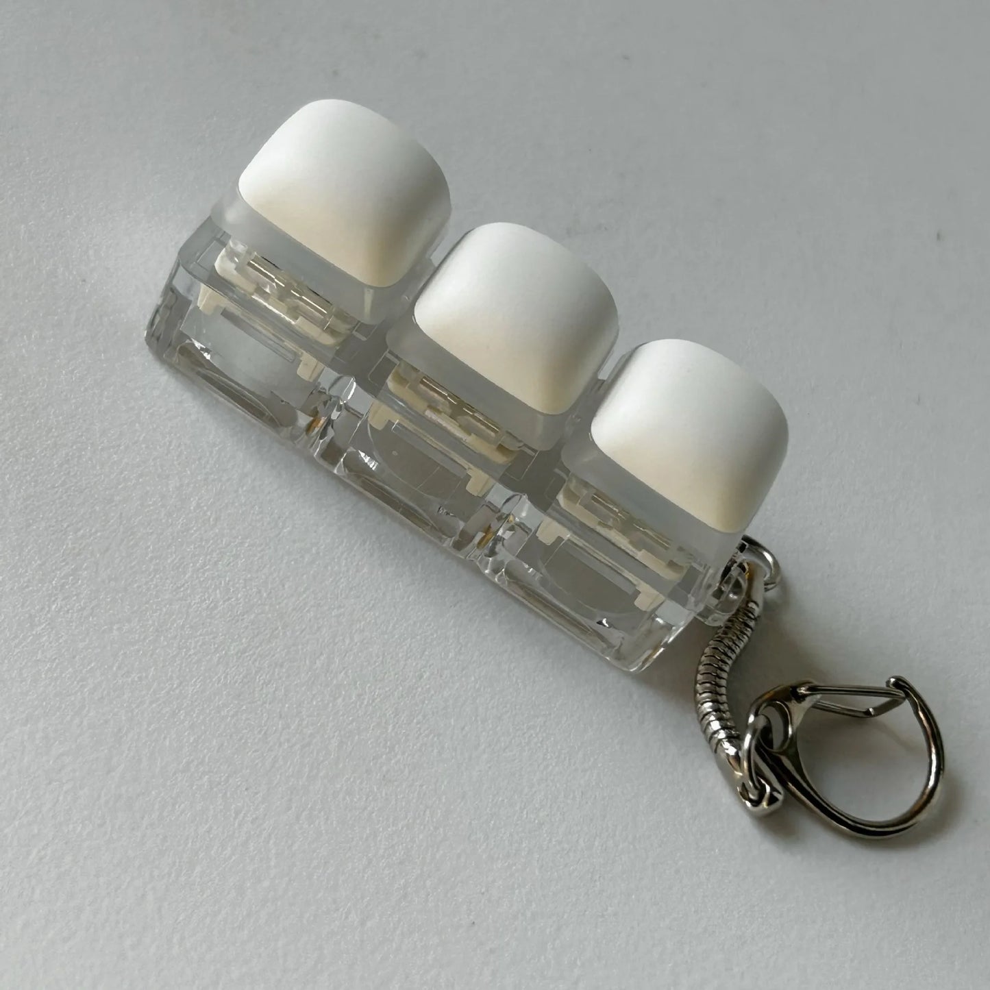 White Steamed Bun Buttons Keychain