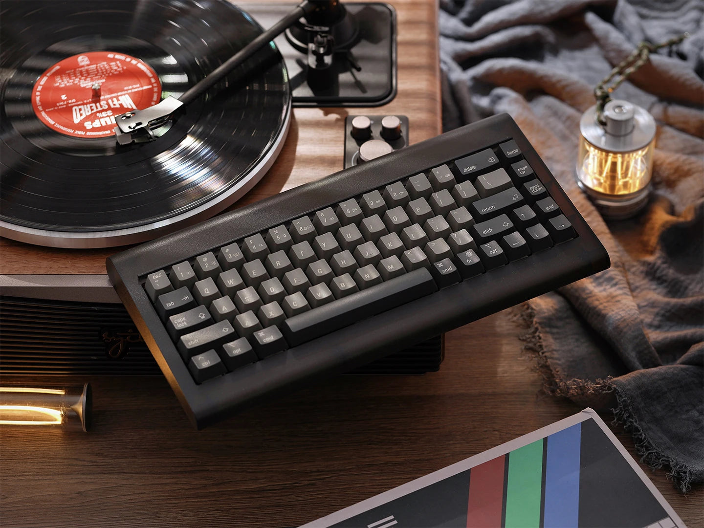 68 Keys Translucent Black Wired, Hot Swappable PCB Retro Keyboard