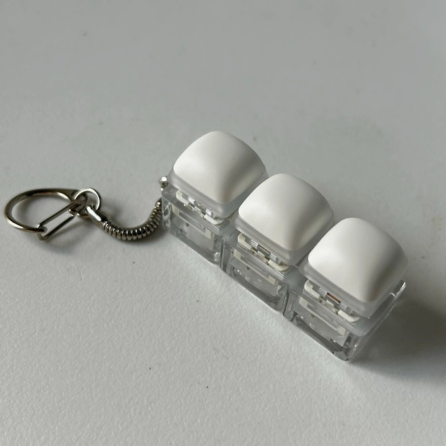 White Steamed Bun Buttons Keychain