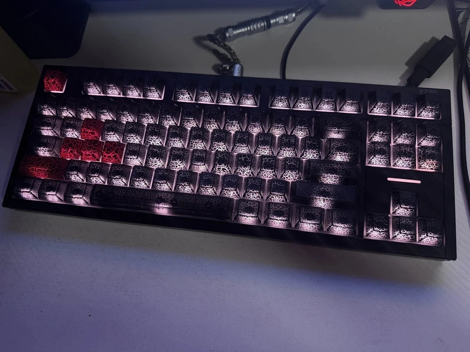 Black Transparent Clear Keycaps Crystal Ceramic Keycaps